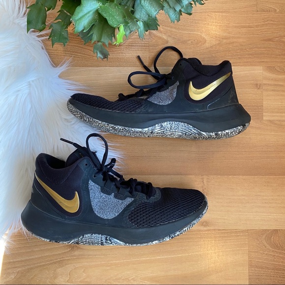 nike air precision 2 black and gold